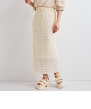 シャーリングシフォンタイトスカート≪手洗い可能≫
