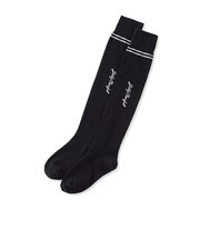【 ニコ☆プチ 掲載 】【日本製】ライン入りロゴニーハイソックス(19~24cm)