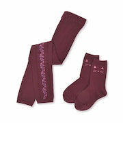 フラワーラインレギンス+ネコソックスSET(80~140cm)