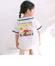 【PEANUTS×SLAP SLIP】75周年ユニフォーム風ラインシャツ(80~130cm)