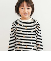【スララク/防汚加工/オーガニックコットン】わくわく男の子長袖Tシャツ(80~130cm)