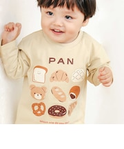【スララク/防汚加工/オーガニックコットン】わくわく男の子長袖Tシャツ(80~130cm)
