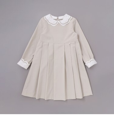 サイロコンパクトツイルレース襟袖ワンピース(110~130cm)