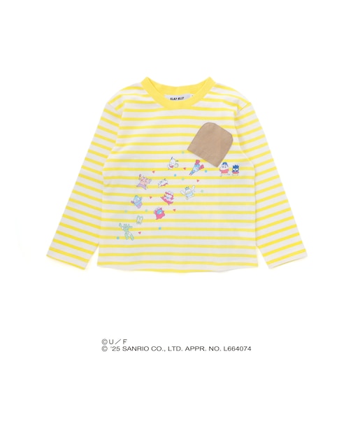 【原作クレヨンしんちゃん×はぴだんぶい×SLAPSLIP】デニムポケット付きバックプリントTシャツ(80~120cm)