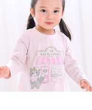 【スララク/防汚加工/オーガニックコットン】ときめきデザイン女の子長袖Tシャツ(80~130cm)