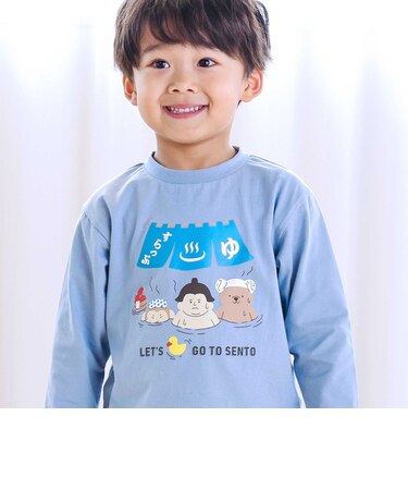 【スララク/防汚加工/オーガニックコットン】わくわくデザイン男の子長袖Tシャツ(80~130cm)