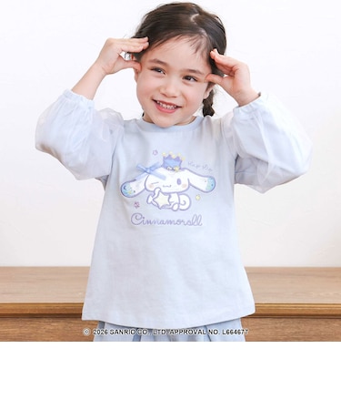 シナモロールポムポムプリンフロントプリント袖チュールTシャツ(80~130cm)