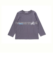 【抗菌防臭・UVカット】自転車プリントライン天竺長袖Tシャツ(90~130cm)