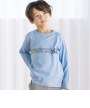 【抗菌防臭・UVカット】自転車プリントライン天竺長袖Tシャツ(90~130cm)