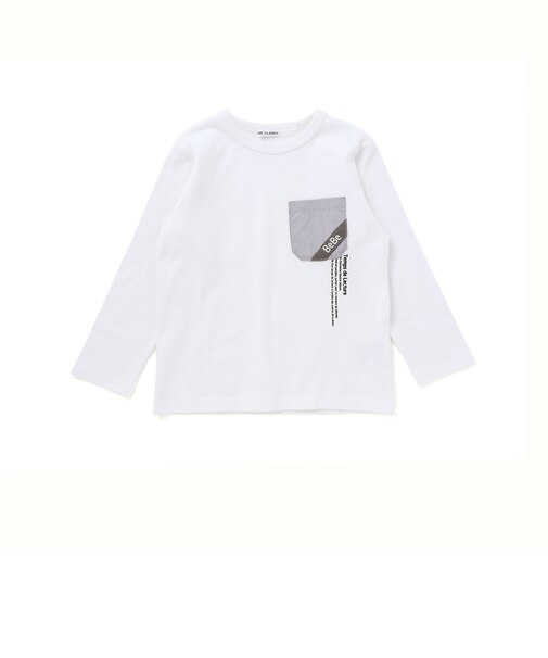 【抗菌防臭・UVカット】タフタポケットロゴプリント天竺長袖Tシャツ(90~130cm)