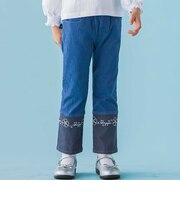 【店舗限定】配色刺しゅう切り替えストレッチデニムパンツ(95~150cm)
