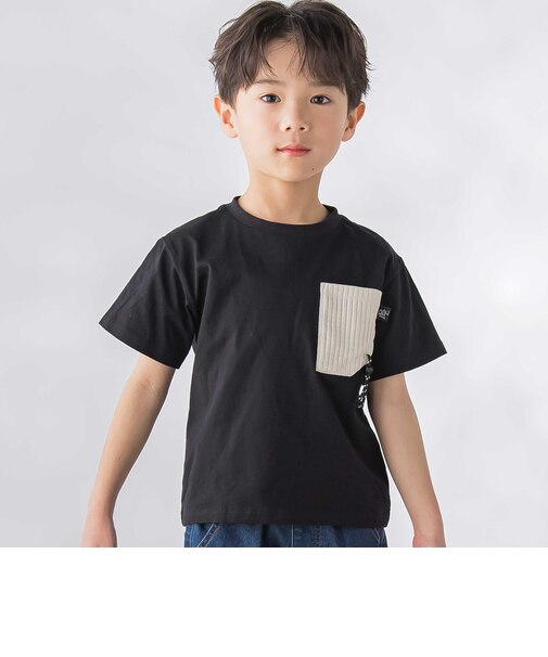 格子タフタポケット付きコードTシャツ(95~160cm)
