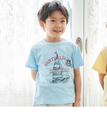 スラブ天竺乗り物スケッチ半袖Tシャツ(80~140cm)
