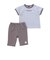 ロゴ刺しゅう半袖リンガーTシャツ+ボーダーリラックスパンツセット(80~90cm)
