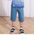 デニムニット&ストレッチツイル前後切り替え6分丈パンツ(80~130cm)