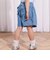 デニム&ツイルバックフリルリボンショートパンツ(90~130cm)