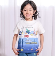 日本風景プリント天竺半袖Tシャツ(80~130cm)
