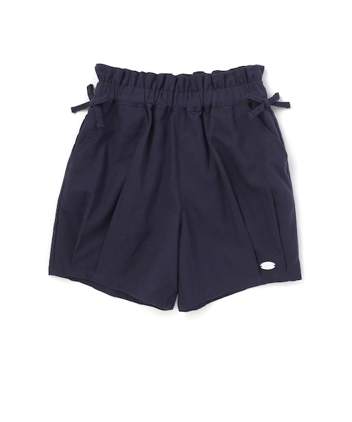 【接触冷感/お揃い】無地+総柄タック入りショートパンツ(90~130cm)