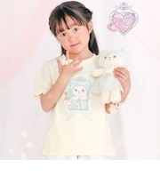 【スラプリ】レーススリーブパッチ付き天竺半袖Tシャツ(80~130cm)