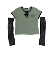 レースアップTシャツ&レースアームカバーセット(110~150cm)