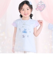 【スラプリ】チュールスリーブ天竺半袖Tシャツ(80~130cm)