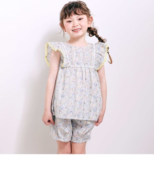 花柄チュニック+ショーパンセットアップ(80~130cm)