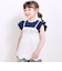【お揃い】スカラップキャミストライプ&ドビー半袖Tシャツ(80~130cm)
