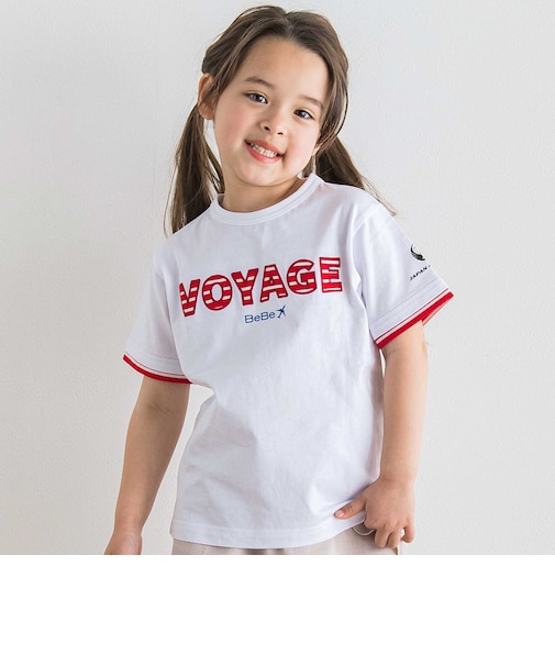 【JALコラボ】VOYAGEボーダーロゴパッチ半袖Tシャツ(100~130cm)