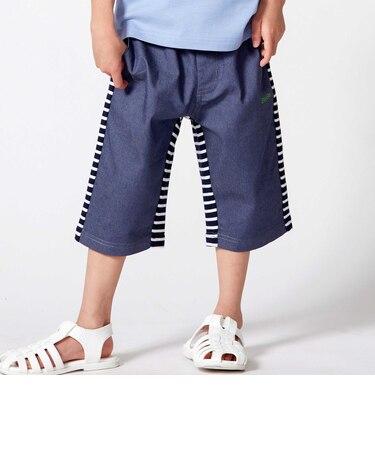 【抗菌・防臭】バックボーダーストレッチツイル6分丈パンツ(90~130cm)