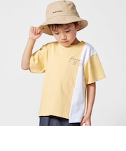 【接触冷感】アシンメトリー配色天竺半袖Tシャツ(90~160cm)
