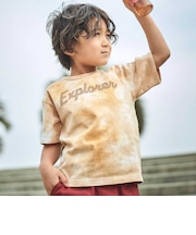 Explorerメッシュロゴタイダイ染め天竺半袖Tシャツ(90~150cm)
