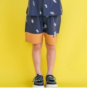 【接触冷感/お揃い】アイス貝殻総柄刺しゅう切り替えショートパンツ(80~130cm)