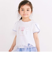 【接触冷感】ドロストペタルスリーブ半袖Tシャツ(80~130cm)