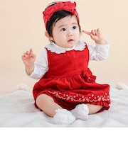 裾刺しゅうジャンパースカート+ブルマセットベビー(70~80cm)
