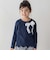 グログランBIGリボンモチーフ裾スカラップ長袖Tシャツ(90~160cm)