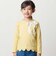 グログランBIGリボンモチーフ裾スカラップ長袖Tシャツ(90~160cm)