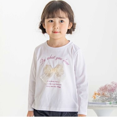 【店舗限定】チュールリボンロングTシャツ(95~150cm)