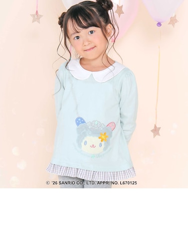 【サンリオキャラクターズxSLAPSLIP】襟付き裾フリル長袖Tシャツ(80~130cm)