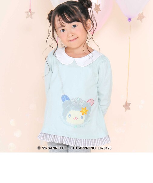 【サンリオキャラクターズxSLAPSLIP】襟付き裾フリル長袖Tシャツ(80~130cm)