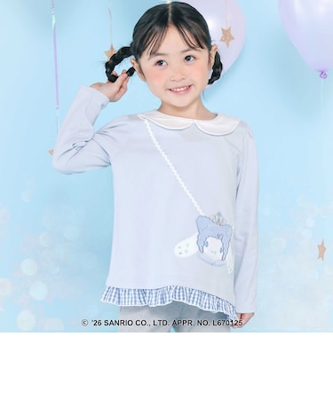 【サンリオキャラクターズxSLAPSLIP】襟付き裾フリル長袖Tシャツ(80~130cm)