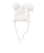 ファー耳パール付きニット帽(48~55cm)