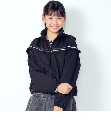 【WEB限定/A★DAY/スラガク/反射テープ/裏メッシュ】夜道も安全!めだちたGIRL&ひかるBOYの★ウィンドブレーカー女の子(100~150cm)