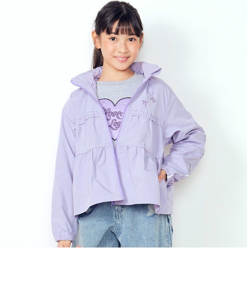 【WEB限定/A★DAY/スラガク/反射テープ/裏メッシュ】夜道も安全!めだちたGIRL&ひかるBOYの★ウィンドブレーカー女の子(100~150cm)