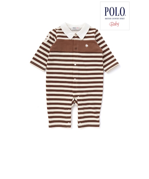 【POLO BCS(ポロ・ビーシーエス)×SLAP SLIP】胸元切り替え裏毛カバーオールベビー(60~80cm)