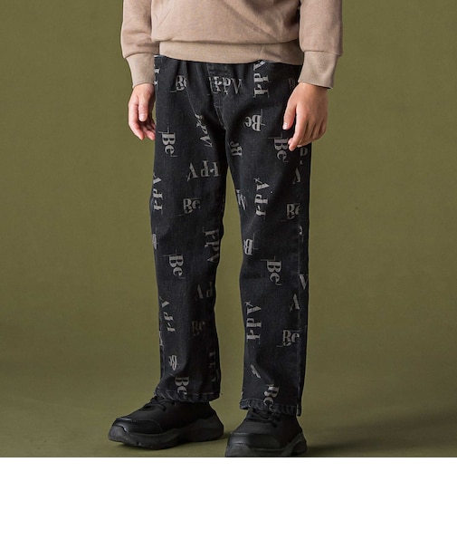 ロゴ総柄ストレッチデニムパンツ(95~150cm)