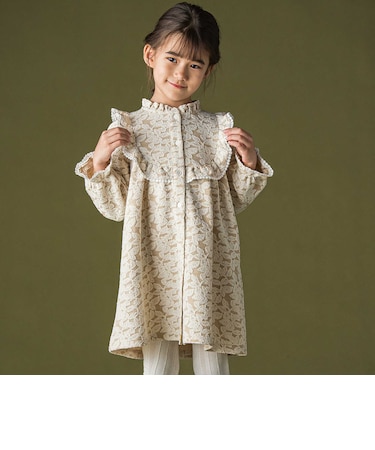 花ジャカードフリルワンピース(95~150cm)