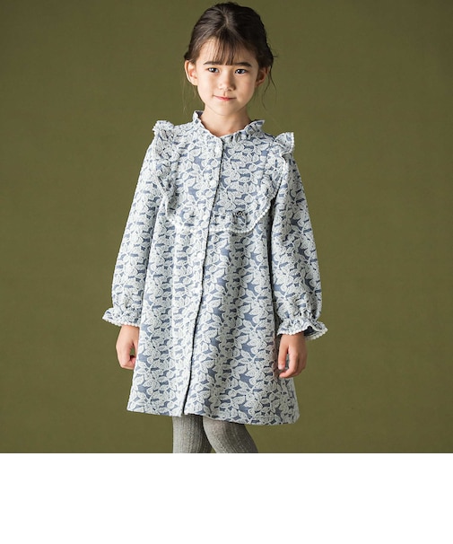 花ジャカードフリルワンピース(95~150cm)