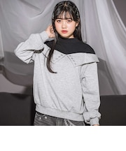 オフショル風ドッキング トレーナー(130~160cm)