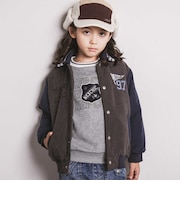 ピーチ起毛タフタロゴパッチスタジャン(110~150cm)