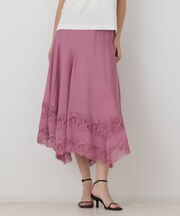 レースヘムフレアスカート